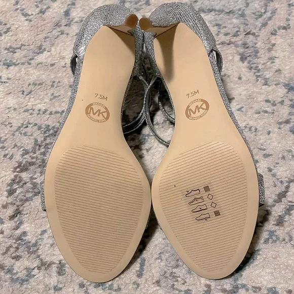NWT Michael Kors Silver  Ava Sandals - Picture 5 of 5